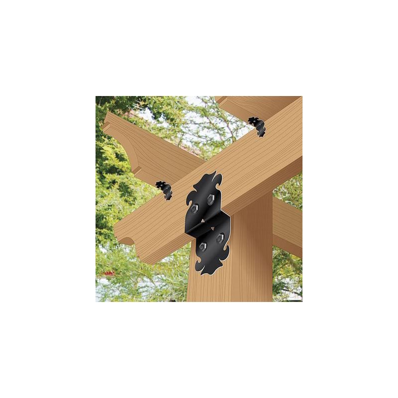 Nuvo Iron P2B6 Post to Beam Support, 6 in H, Steel, Black, Galvanized/Powder-Coated, 2/PK Black