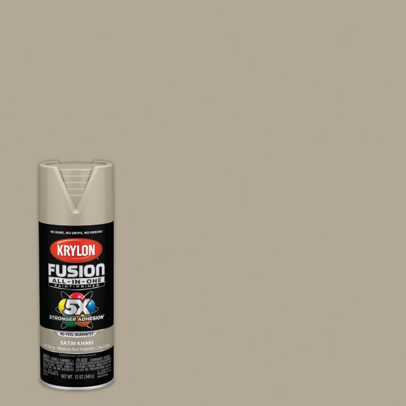 Krylon Fusion All-In-One Spray Paint &amp; Primer Khaki, 12 Oz.