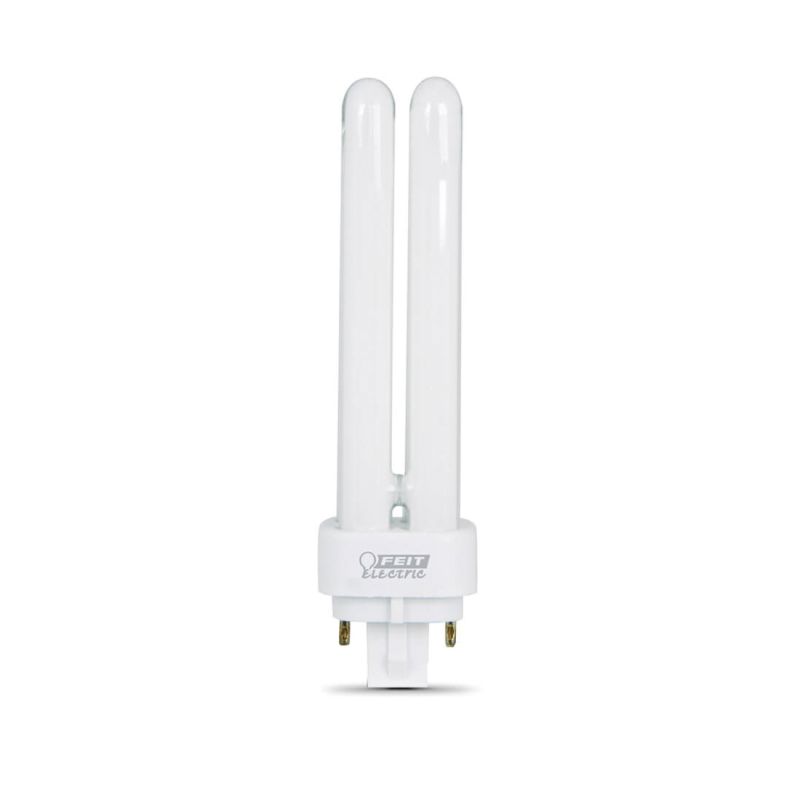 Feit Electric PLD13E Fluorescent Bulb, 13 W, PL Lamp, G24Q-1 Lamp Base, 850 Lumens, 2700 K Color Temp