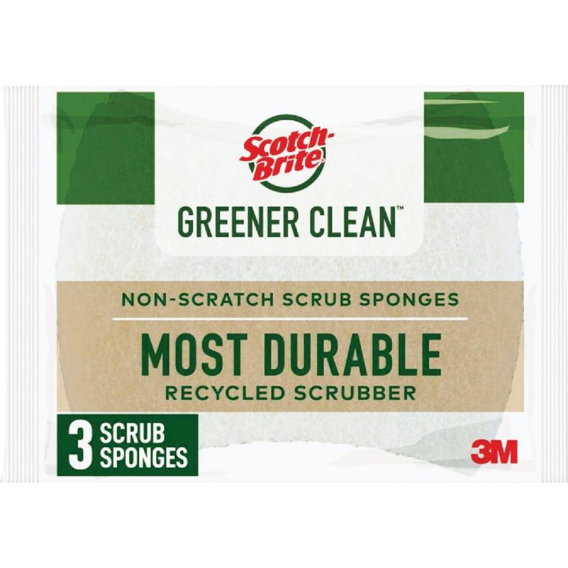 Scotch-Brite Greener Clean Non-Scratch Scrub Sponge White