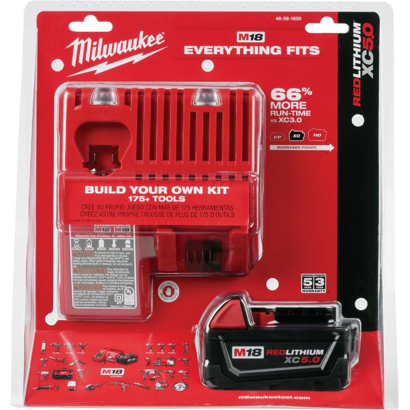 Milwaukee M18 REDLITHIUM XC Li-Ion Tool Battery/Charger Kit