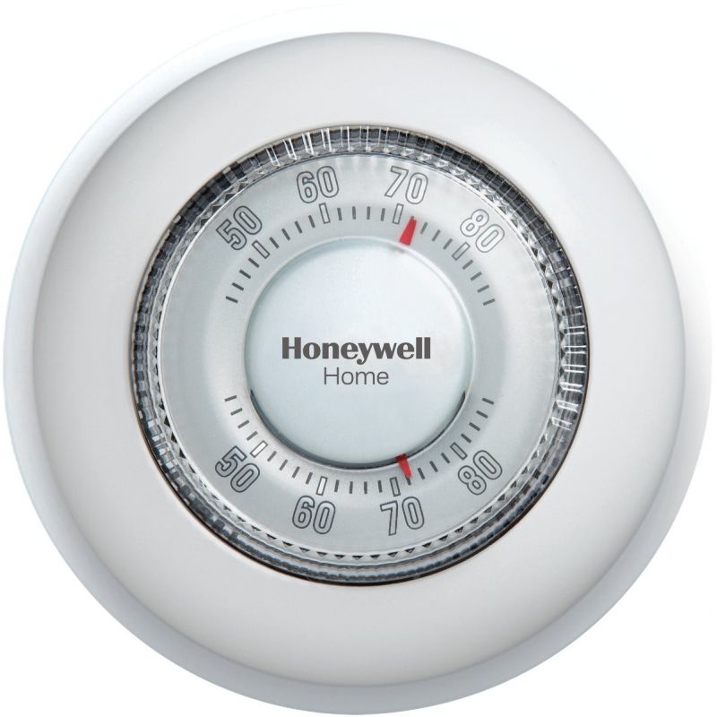 Honeywell Home Mercury-Free Round Thermostat Off White