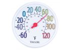 Taylor ColorTrack Dial Outdoor Wall Thermometer White, Multi-Colored Numbers