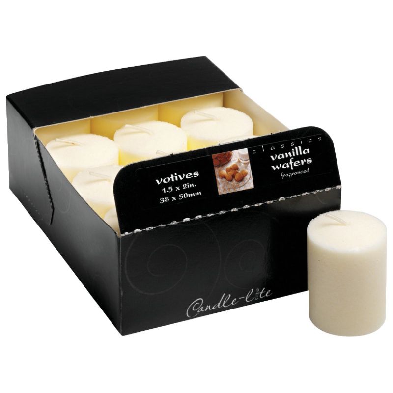Candle-lite Essentials Classic Votive Candle 1-1/2 In. X 2 In., Burgundy (Pack of 12)