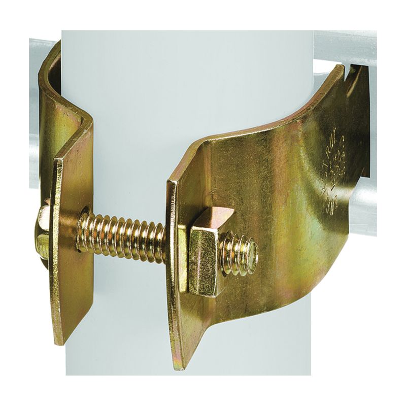 SuperStrut Z703 1 1/4-10 Pipe Clamp, Steel, Gold, Galvanized Gold