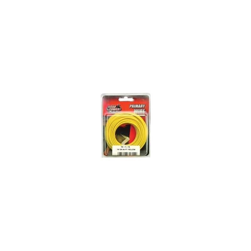 Road Power 55843833/18-1-14 Electrical Wire, 18 AWG Wire, 25/60 VAC/VDC, Copper Conductor, Yellow Sheath, 33 ft L
