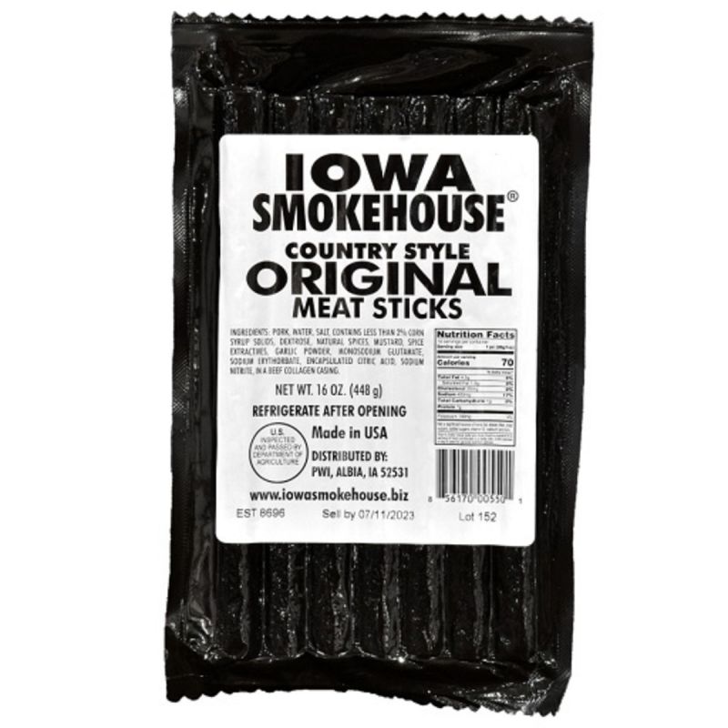 Iowa Smokehouse is-16csn Meat Stick, Original, 16 oz, 10/CS