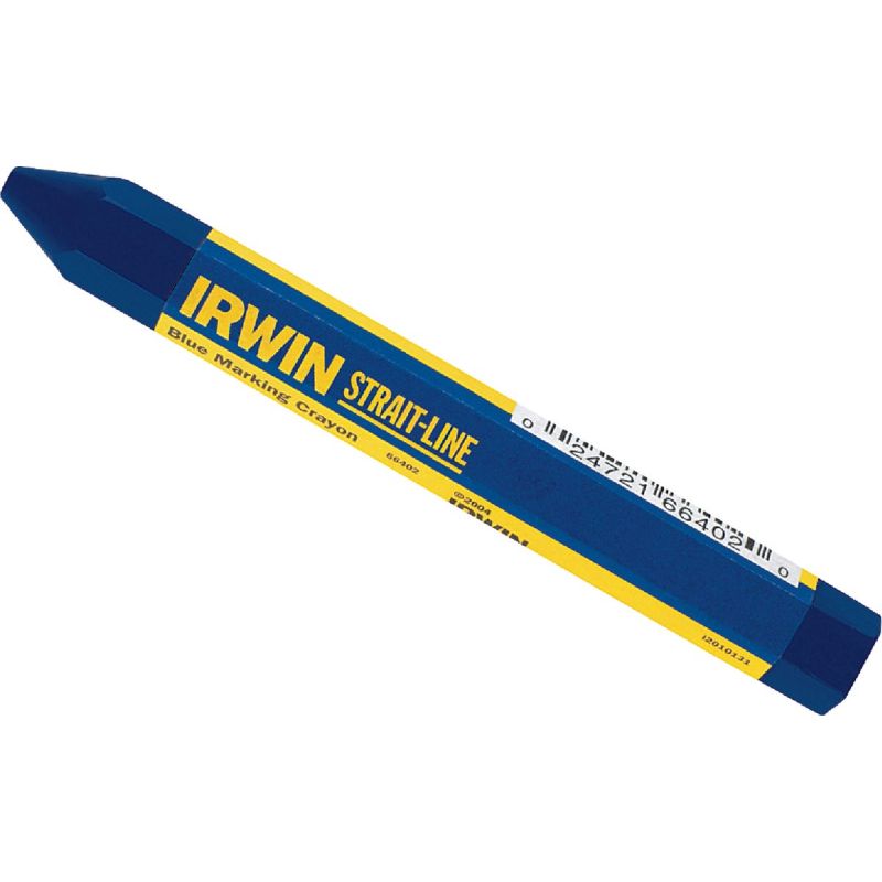 Irwin STRAIT-LINE Lumber Crayon Blue (Pack of 12)