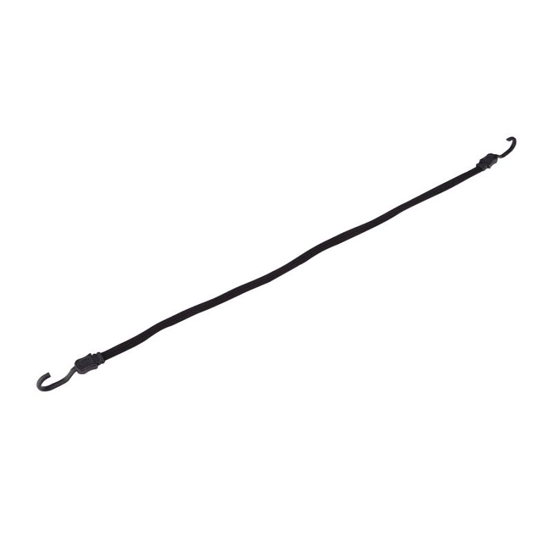 ProSource FH92106-5 Stretch Cord, 17 mm Dia, 40 in L, Polypropylene, Black, Hook End Black