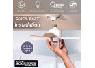 Bell+Howell 8563 Socket Ceiling Fan and Light, 4-Blade, White Housing, White Blade, ABS Blade, 3-Speed, With Lights: Yes