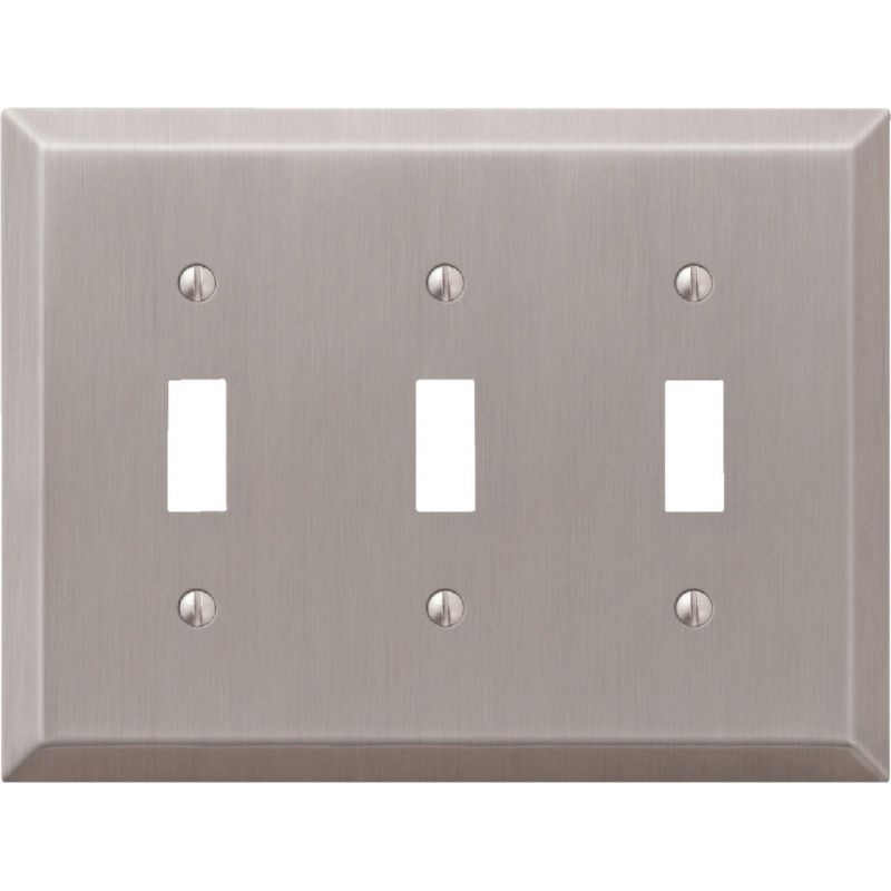Amerelle Stamped Steel Switch Wall Plate Brushed Nickel