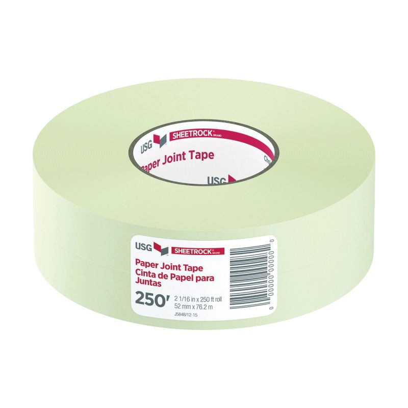 USG 382175020 Joint Tape, 250 ft L, 2-1/16 in W, 0.0085 mm Thick, Solid, White White