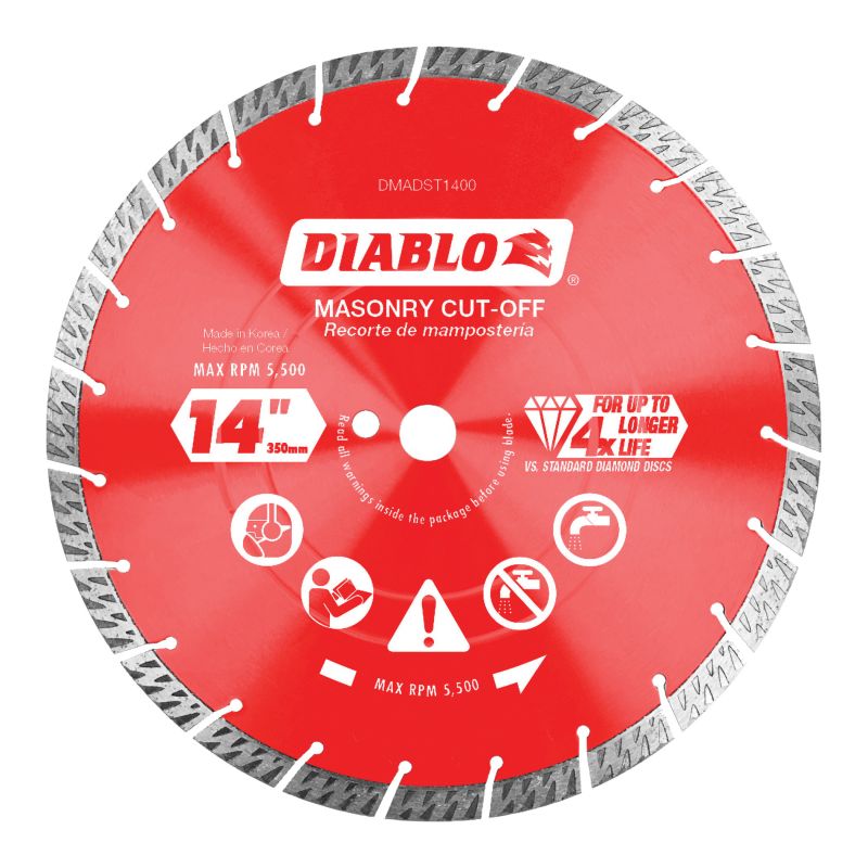Diablo DMADST1400 Saw Blade, 14 in Dia, Segmented Rim, 1/PK