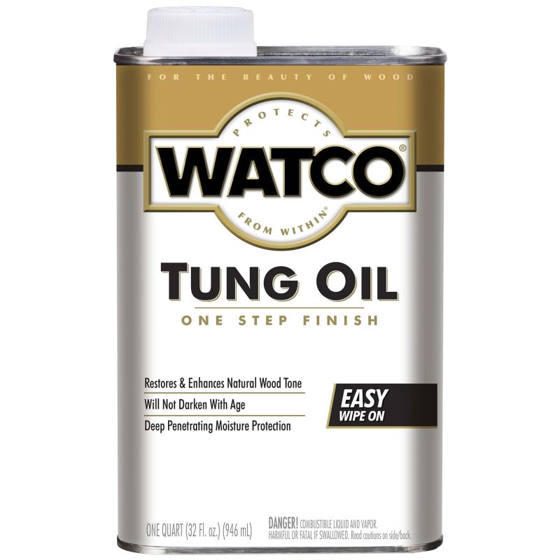 WATCO 266634 Tung Oil, Natural, Liquid, 1 qt, Can Natural