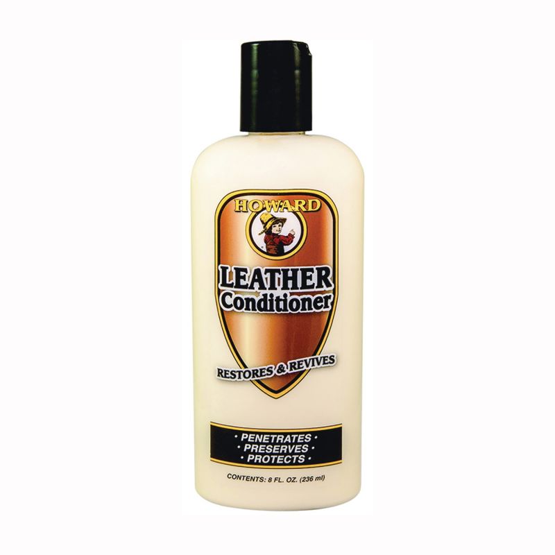 Howard LC0008 Leather Conditioner, 8 oz, Paste, Characteristic Light Tan