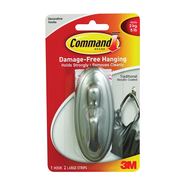 Command 17036BN-ES Double Hook, Brushed Nickel  Decorative hooks, Command  hooks, Brushed nickel