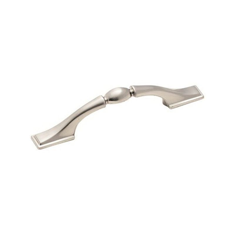 Amerock Sterling Traditions Series BP1302G9 Cabinet Pull, 4-15/16 in L Handle, 1 in Projection, Zinc, Sterling Nickel