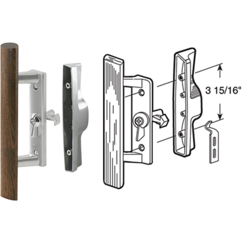 Prime-Line Internal Lock Aluminum Patio Door Handle Set