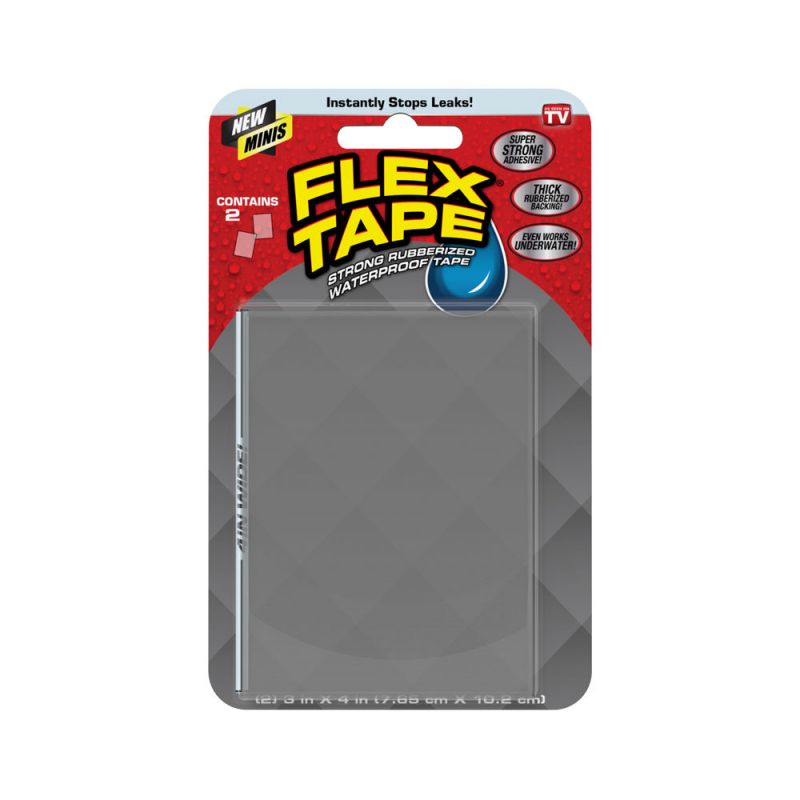 Flex Seal TFSCLRMINI Flex Tape, 4 in L, 3 in W, Clear Clear