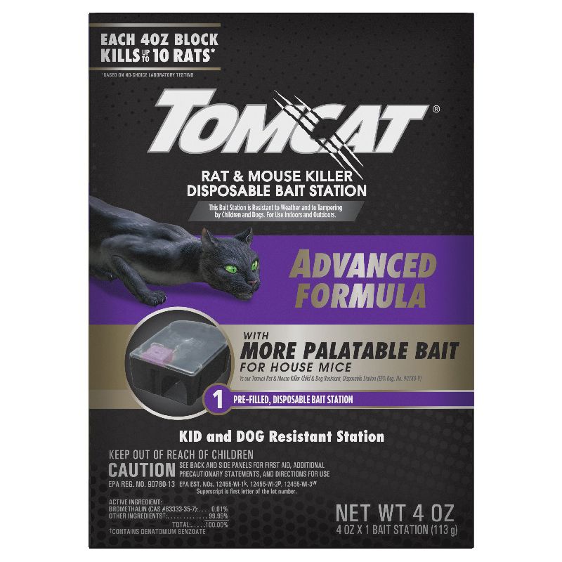 Tomcat 0373905 Rat and Mouse Killer Disposable Bait Station, 10 Rats Bait, Purple/Violet Purple/Violet