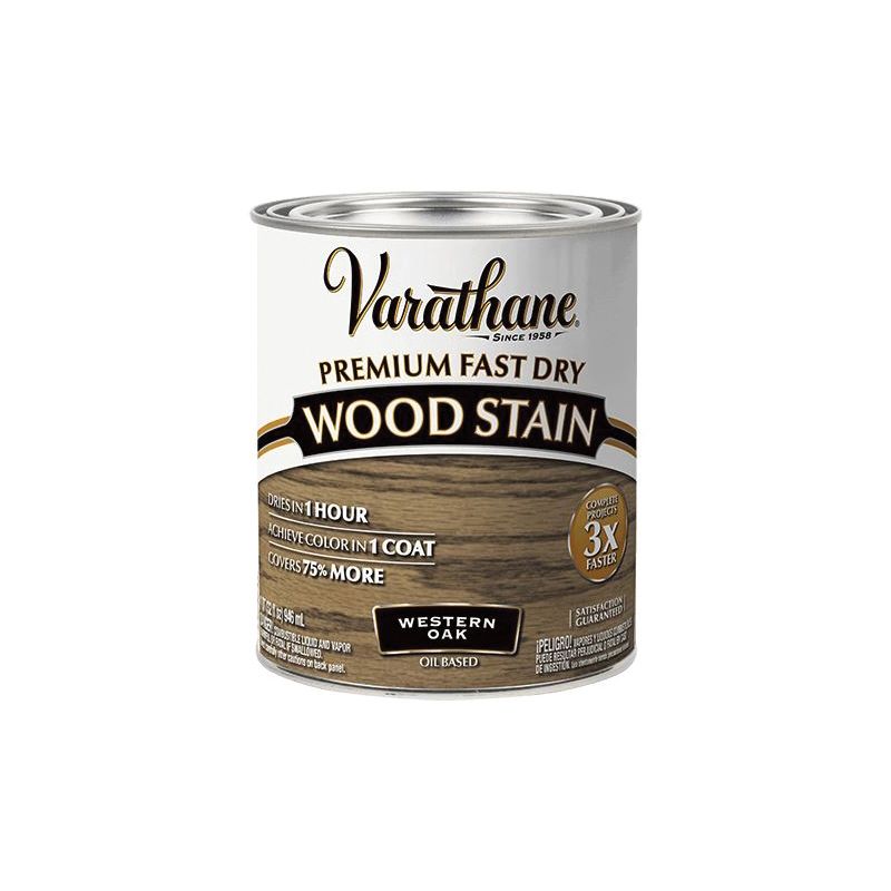 Varathane 370719 Premium Fast Dry Stain, Western Oak, Liquid, 1 qt Western Oak