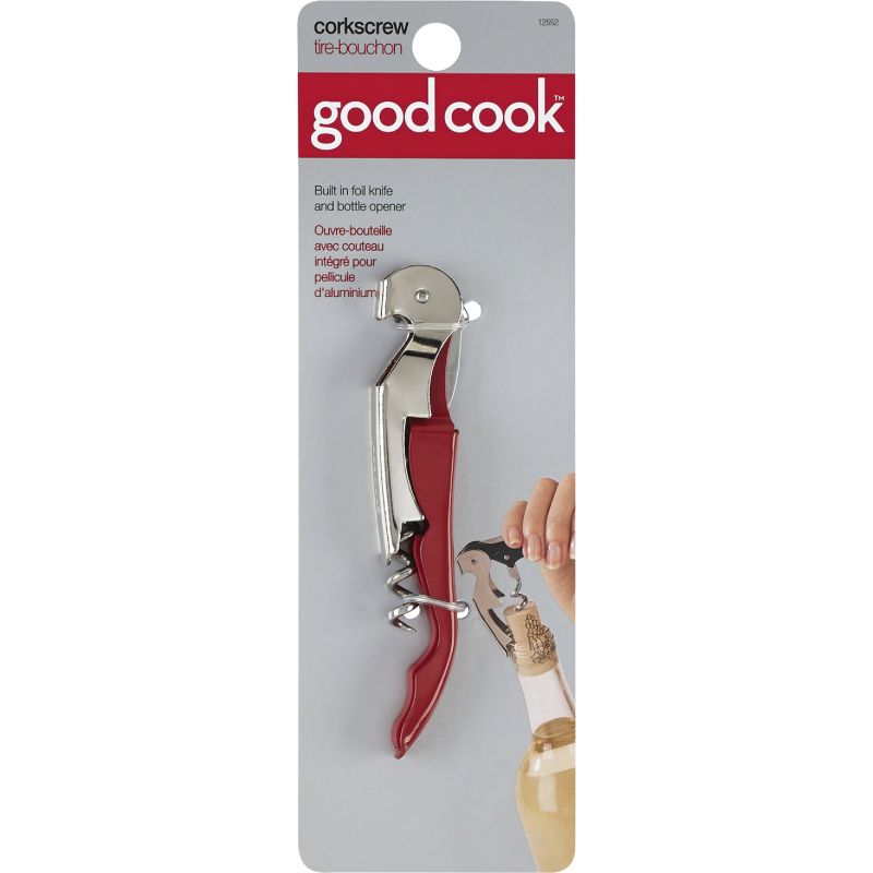 Goodcook Waiter&#039;s Corkscrew Bottle Opener Red, Corkscrew