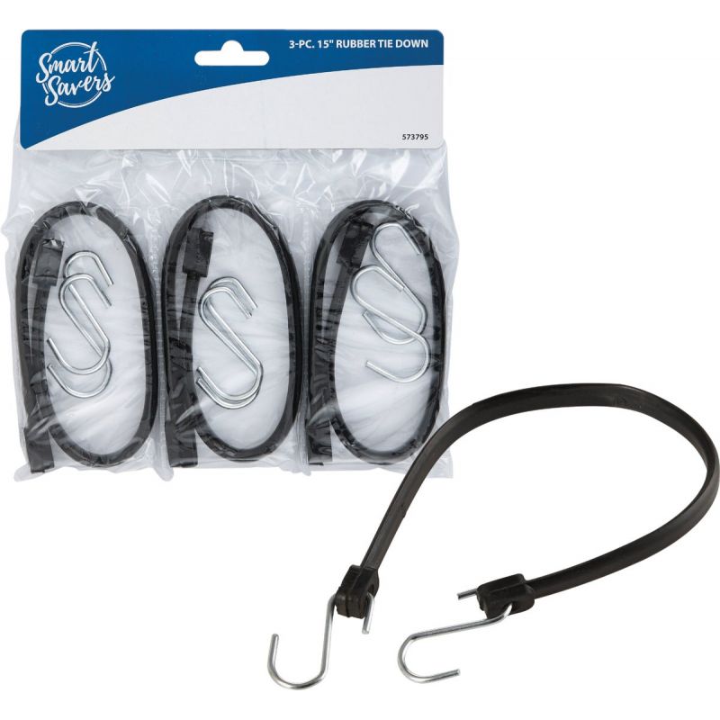 Smart Savers 15 In. Rubber Tie Down Set (Pack of 12)