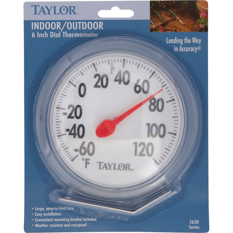 Taylor 5630 Big-Read Window/ Wall Thermometer, 6 Dial