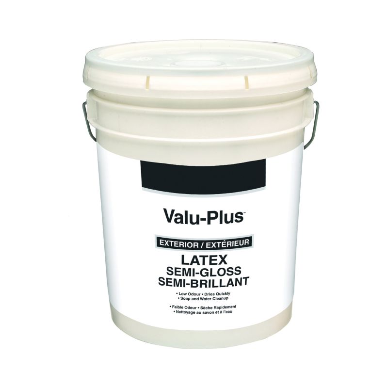 Valspar Value-Plus 7555GAL Latex Paint, Semi-Gloss, White, 5 gal Pail White