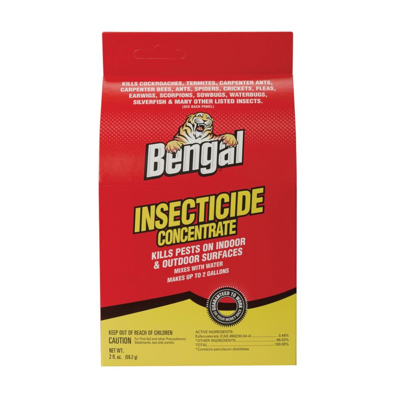 Bengal 33100 Insect Killer, Liquid, Spray Application, 2 oz Box Pale Yellow