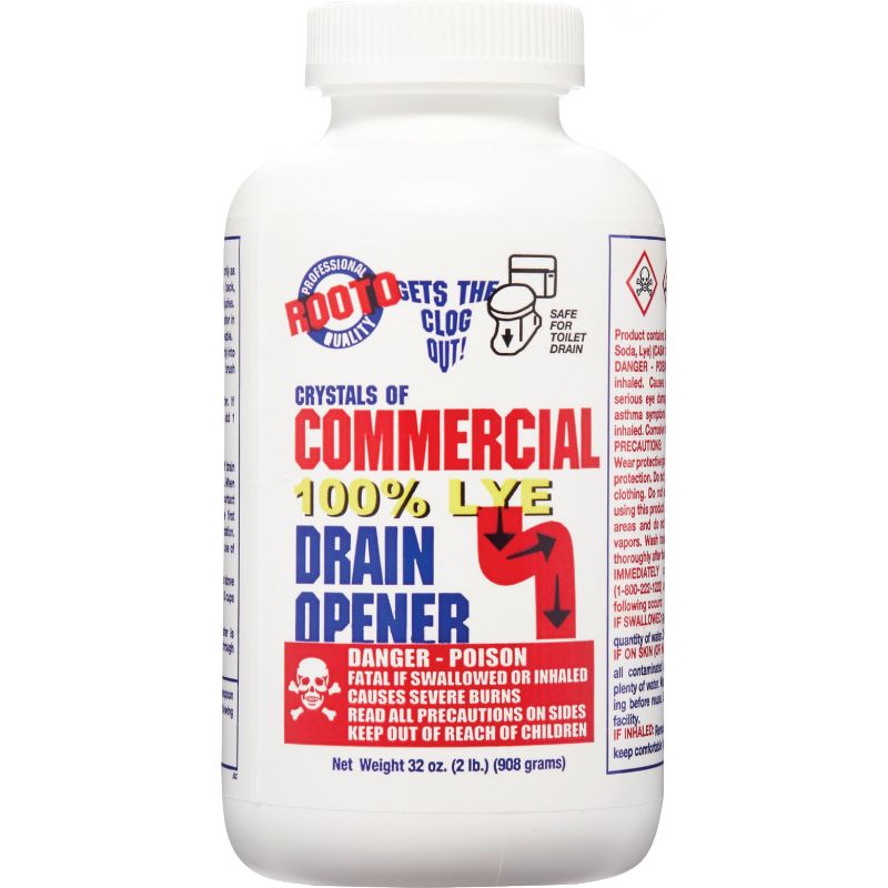 Rooto Commercial Crystal Drain Cleaner 32 Oz.