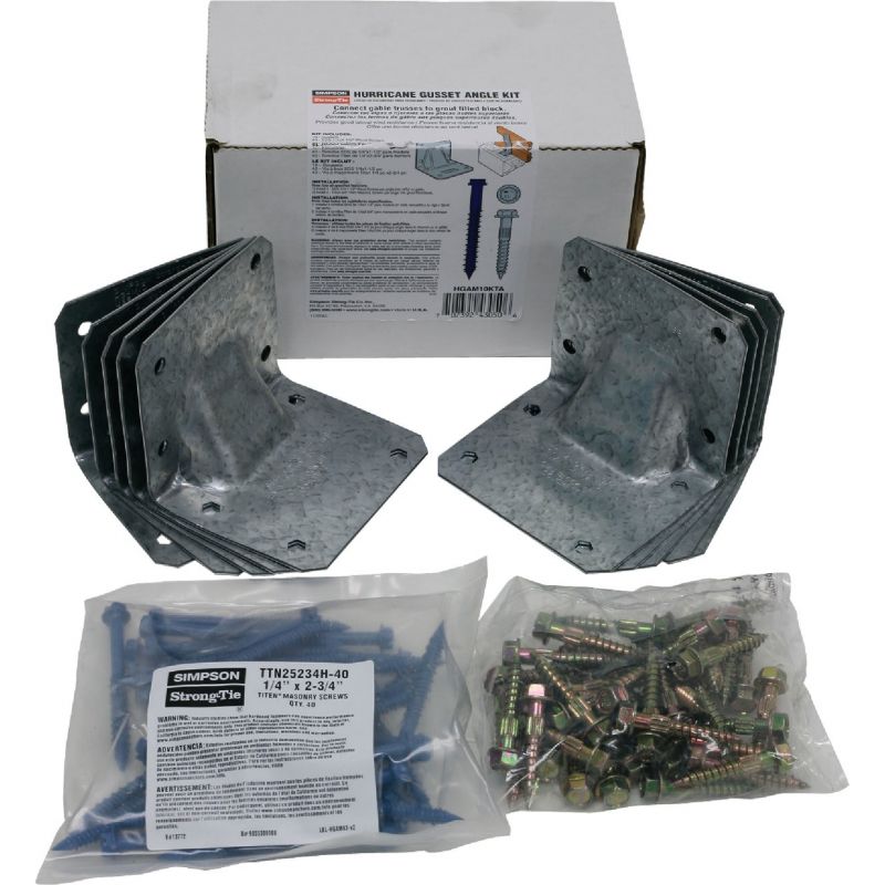 Simpson Strong Tie Gusset Angle Hurricane Tie Kit for Masonry with Titan Screws