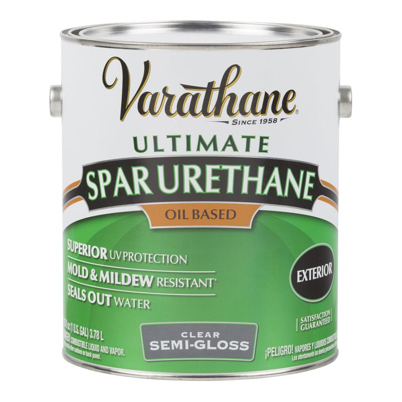 Varathane 9431 Spar Urethane Paint, Semi-Gloss, Liquid, Clear, 1 gal, Can Clear (Pack of 2)