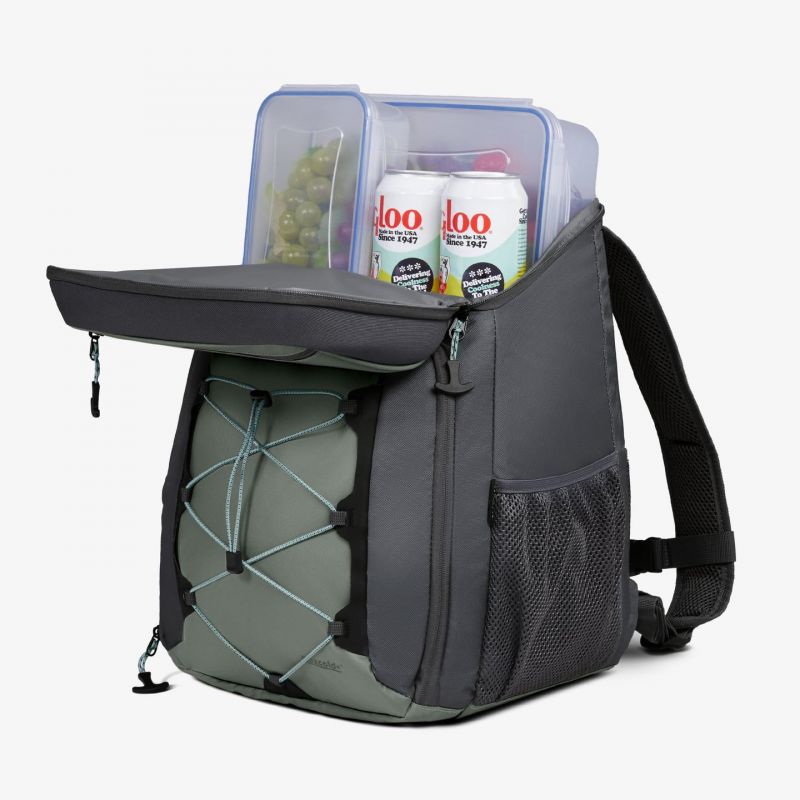 IGLOO MaxCold Voyager Series 66320 Backpack Cooler, 12 in L, 10.6 in W, 12 oz Capacity, HDPE Foam/TPU 12 Oz, Monument/Iron Gate