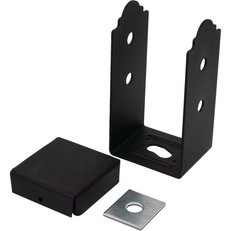 Simpson Strong-Tie Adjustable Post Base - 16 Gauge - Black Powder-Coated  Finish - 1 Per Pack - 3-in L x 3 9/16-in W APB44