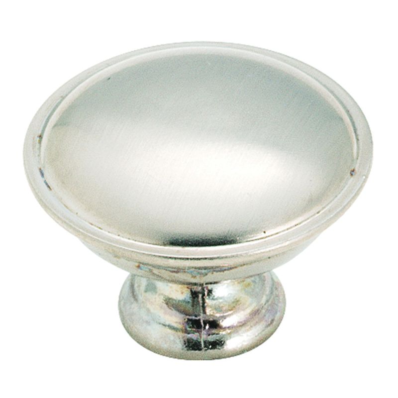 Amerock 1875423 Cabinet Knob, 7/8 in Projection, Zinc, Brushed Chrome 1-5/16 In