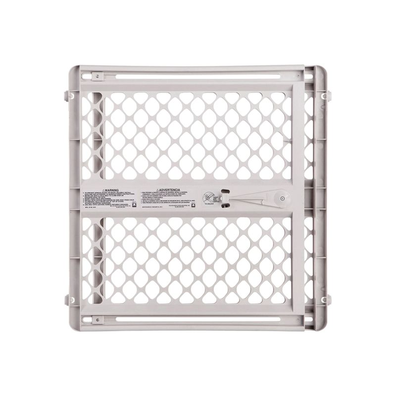 North States Supergate Classic Series 8615 Safety Gate, Plastic, Light Gray, 26 in H Dimensions Light Gray