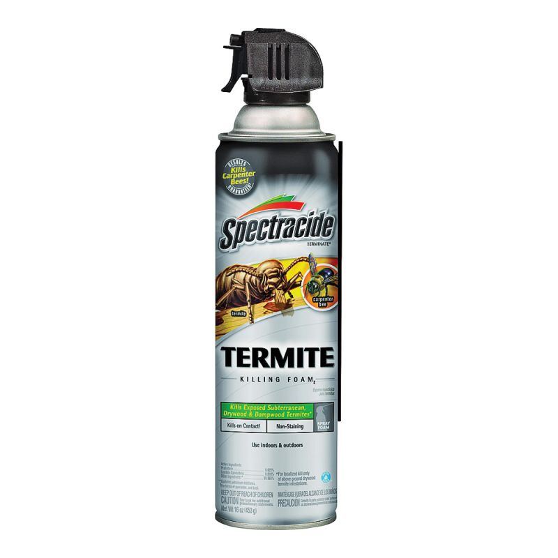 Spectracide 53370 Termite Killing Foam, Liquid, Spray Application, 16 oz Can Off-White