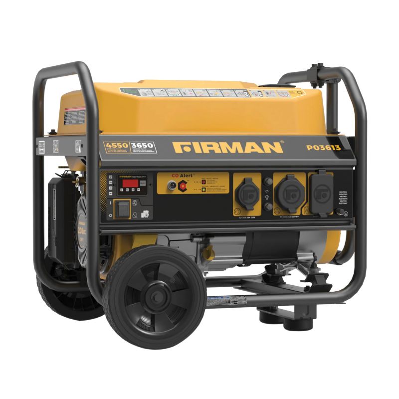 Firman P03613 Portable Generator with CO Alert, 30 A, 120 VAC, Gasoline, 5 gal Tank, 14 hr Run Time, Recoil Start 5 Gal