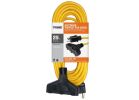 Prime EC600825 Extension Cord, 12/3 AWG Cable, 25 ft L, 15 A, 125 V, Yellow