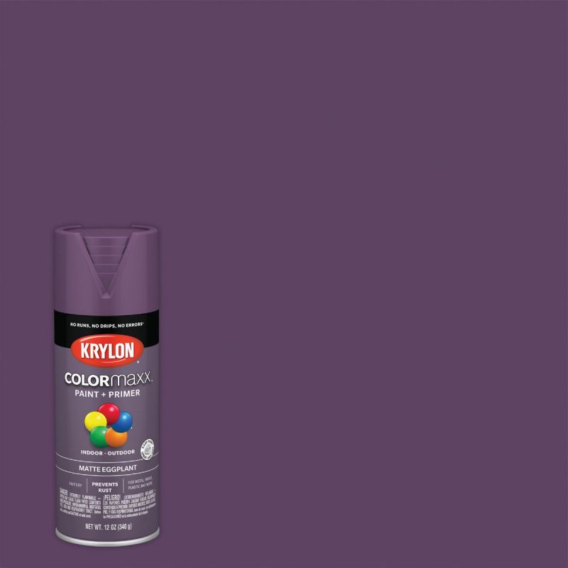 Krylon ColorMaxx Spray Paint + Primer Eggplant, 12 Oz.