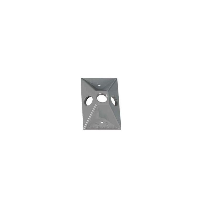 BWF RC-3V Lampholder Cover, 4-1/2 in L, 2-7/8 in W, Rectangular, Metal, Gray, Powder-Coated Gray