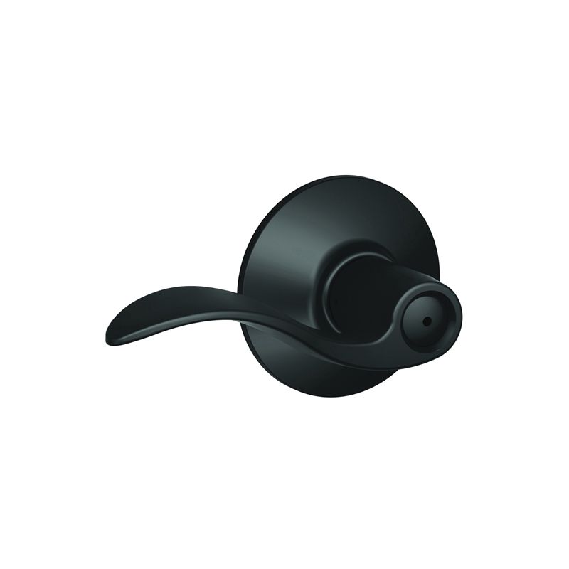 Schlage F Series F40ACC622 Privacy Lever, Mechanical Lock, Matte Black, Metal, Residential, 2 Grade