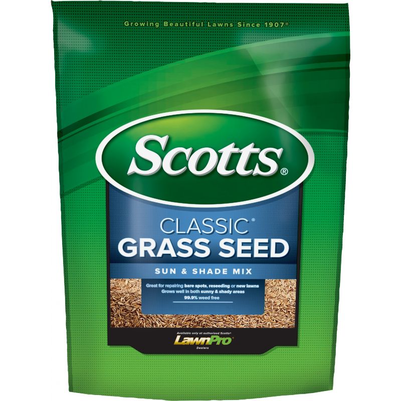 Scotts Classic Sun &amp; Shade Grass Seed Fine Texture, Dark Green Color