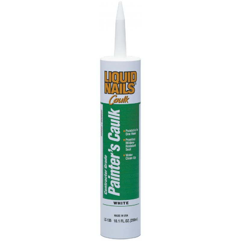 Liquid Nails Contractor Grade Painter&#039;s Acrylic Latex Caulk 10.1 Oz., White