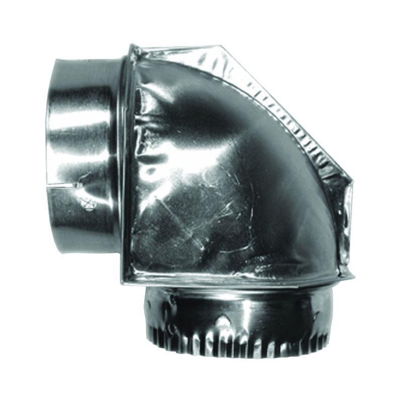 Builder&#039;s Best SAF-T-DUCT 010151 Close Elbow, 4.2 in Connection, Male x Female Thread, Aluminum
