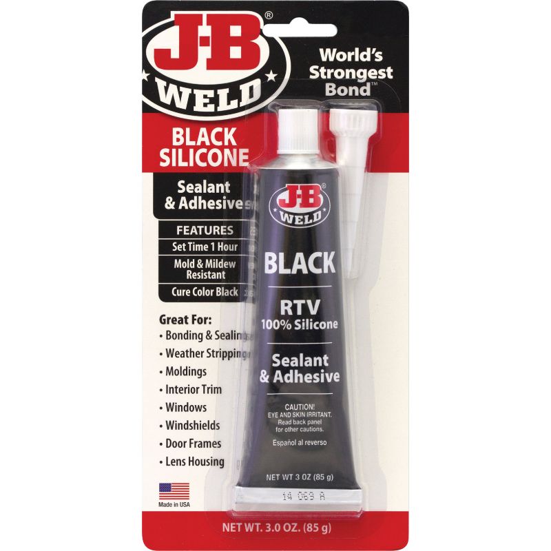 J-B Weld All-Purpose RTV Silicone Sealant &amp; Adhesive Black, 3 Oz.