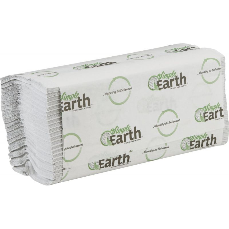 Simple Earth C-Fold Hand Towel White