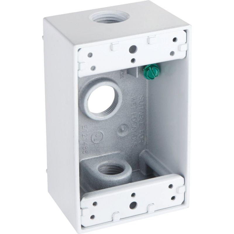 Bell Single-Gang Aluminum Weatherproof Outdoor Outlet Box White
