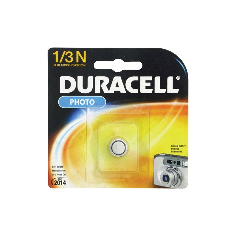Duracell DL1/3NBBPK Battery, 3 to 3.3 V Battery, 1/3N Battery, Lithium, Manganese Dioxide